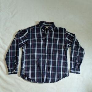 J. Crew Mens XL Blue/White/Red Stripe Button Down